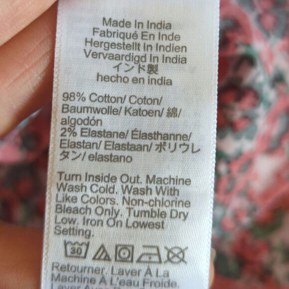 J.‎ Crew Cotton-Blend Poplin Ruffle Top Red Ditsy Floral Bohemian Womens XS - Picture 9 of 12